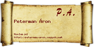 Peterman Áron névjegykártya