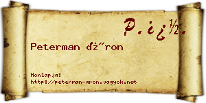 Peterman Áron névjegykártya